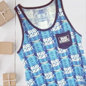 Bud Light Unisex Fitted Blue Tank Top Mens Small